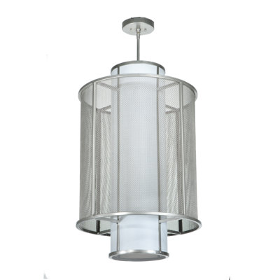 Luminaire suspendu cylindrique unique à 4 lumières