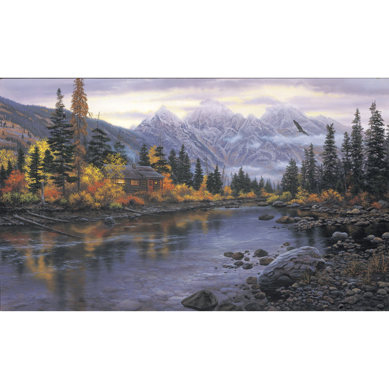 Reproduction d’art sur toile, "mountain hideaway" par darrell travers