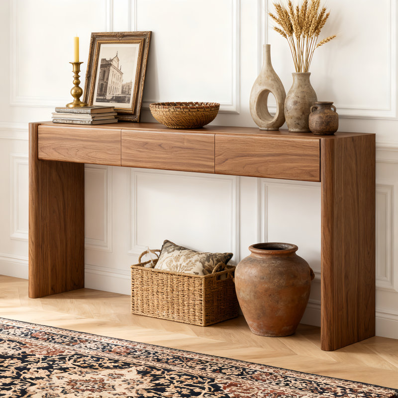70.86" Long Sofa Table, Wooden Console Table With 3 Drawers For Living Room, Bedroom, Entryway