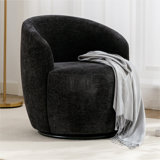 Dariel Swivel Accent Armchair Barrel Chair With Powder Coating Metal Ring