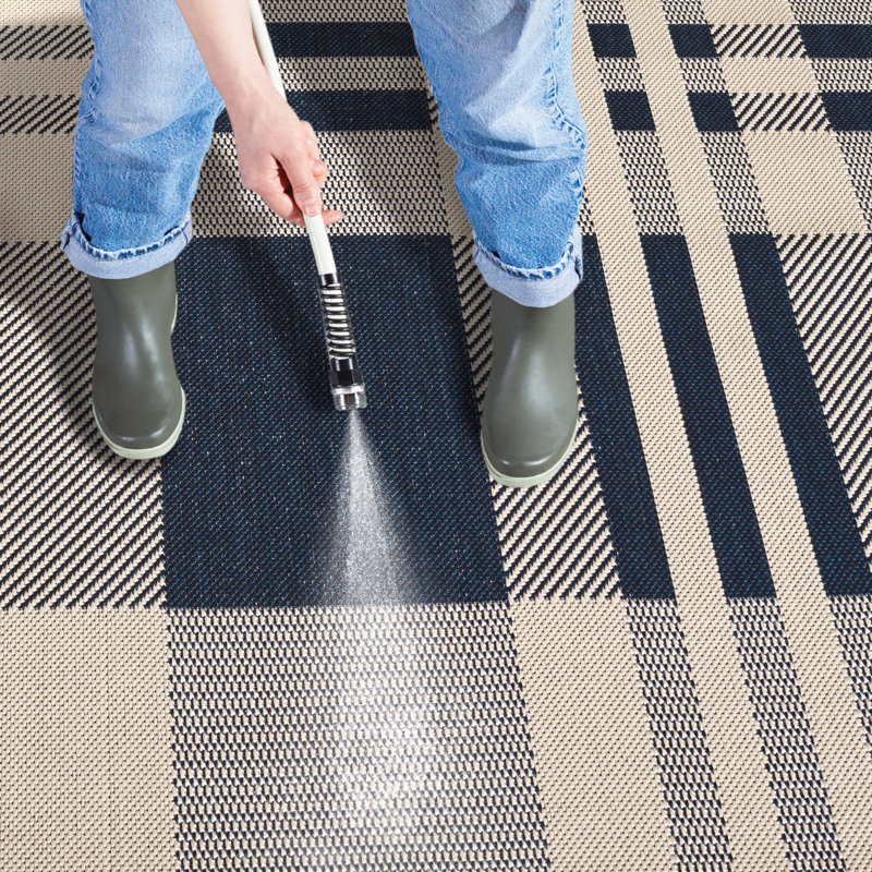 Tapis d'intérieur / extérieur à carreaux Janissa Performance, Rectangle 5 pi 3 po x 7 pi 6 po