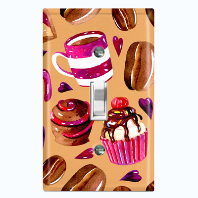 Patterned 1 - Gang Toggle Light Switch Standard Wall Plate