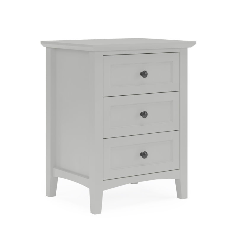 3 Drawer Bedside Table, Grey