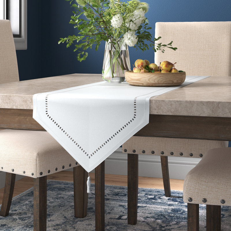 Ahmyla Table Runner, 90" L x 16" W, White