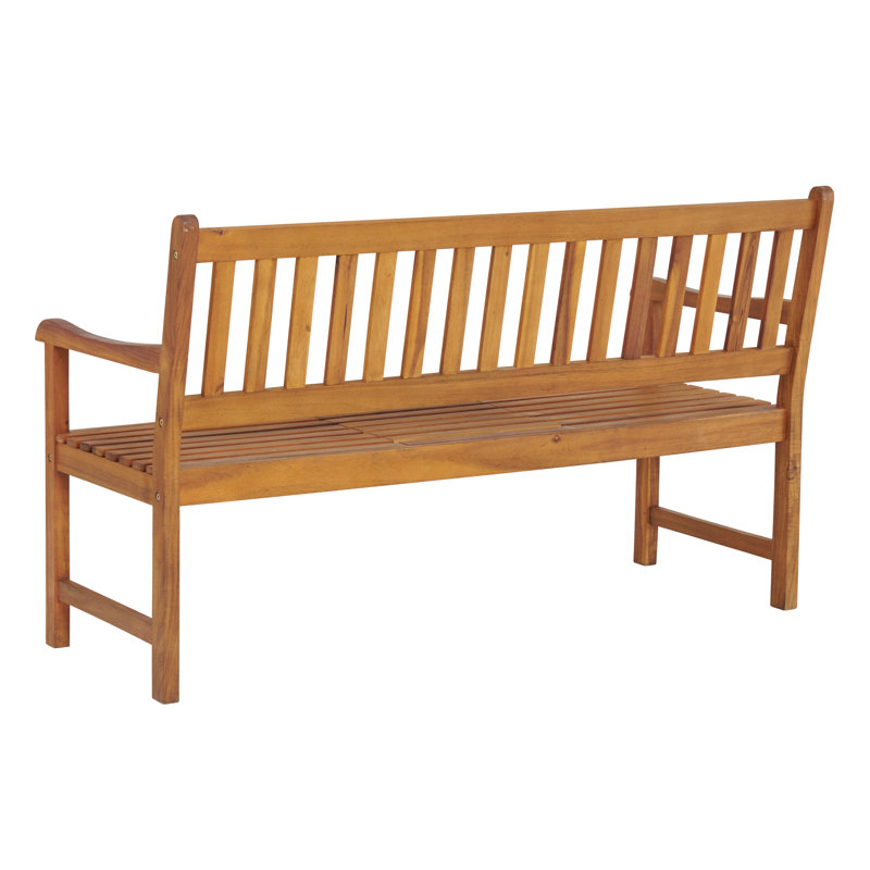 Aney 60" Wide Solid Wood Two Seat Bench With Pop Up Table