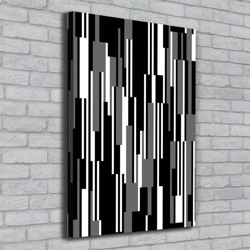 Black And White Lines - Wrapped Canvas Print