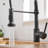 Leak-resistant Brass Matte Black Pull-down Sprayer Kitchen Faucet For Modern Kitchens