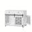 Accent Cabinet With Double Drawers And Sliding Barn Door, Storage Cabinet With Lockable Wheels