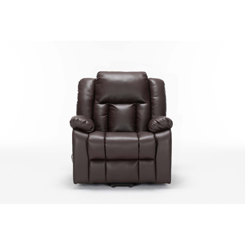 Fauteuil inclinable électrique de massage, fauteuil inclinable en cuir PU, Dark Brown