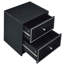 Black and silver 2 drawer bedside cabinet