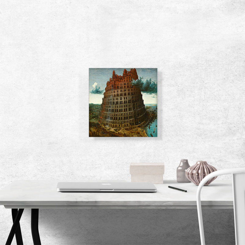 «The Little Tower of Babel 1563» par Peter Bruegel l'Ancien, reproduction d'art sur toile tendue