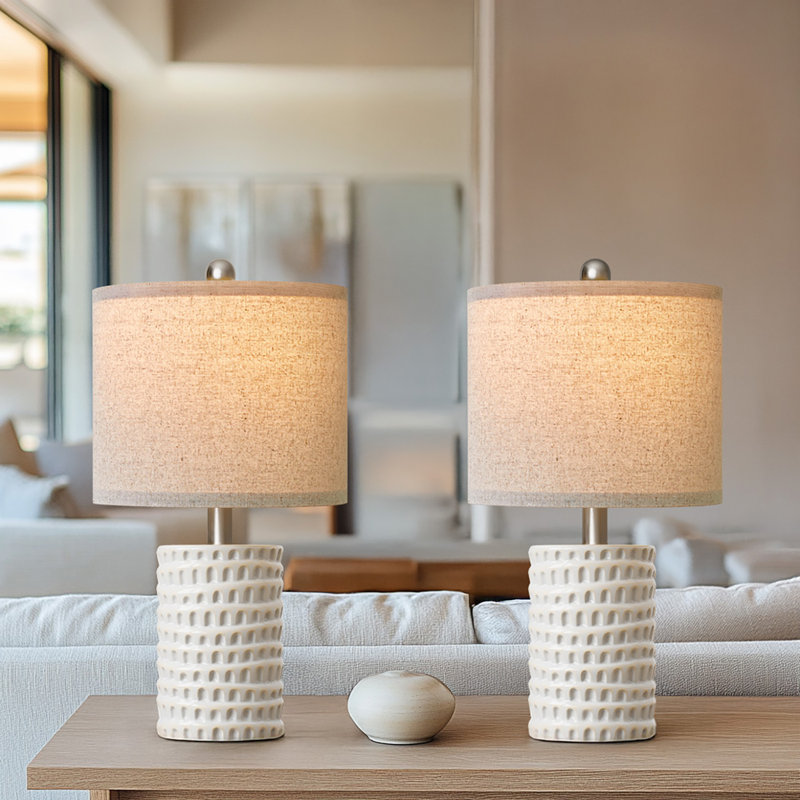 18.25" Modern Minimalist Ceramic Table Lamp,suitable For Living Room,bedroom,and Bedside
