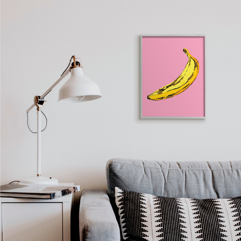 Banane rose pop tropical amusant minime fruit, Estampe numérique Farmhouse, H 20 po x l 16 po