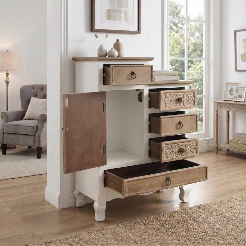 Armoire de rangement rétro en bois aggloméré avec poignées en métal anti-corrosion, armoire d'appoint facile à assembler pour la décoration intérieure