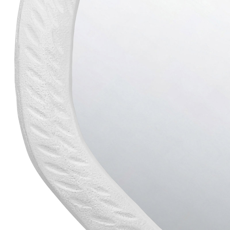 Cadence Wavy Metal Mirror, Plaster White
