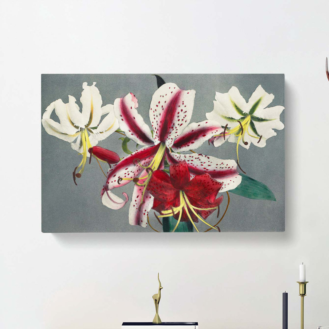White and Pink Lilies by Kazumasa Ogawa - Wrapped Canvas