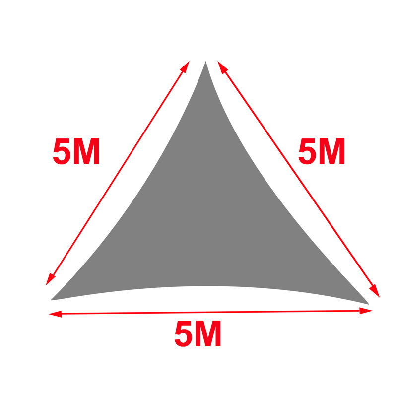 Durango 5m x 5m x 5m Triangular Sun Shade Sail, Terracotta