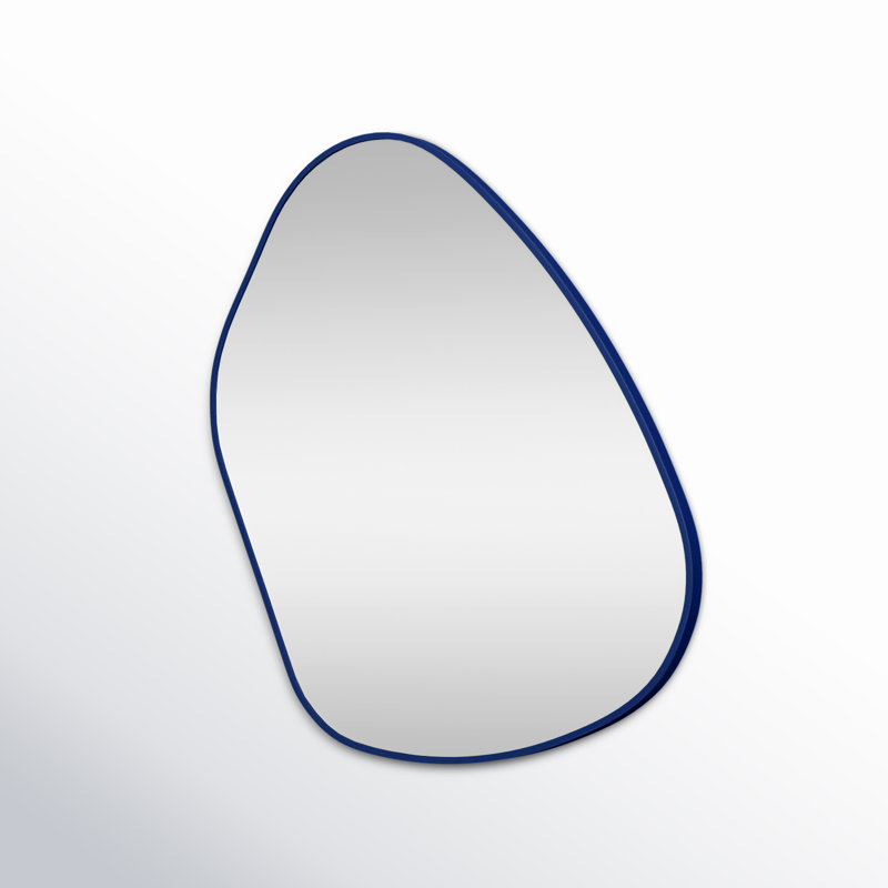 Navy Hand Painted Solid Wood Asymmetrical Wall Mirror