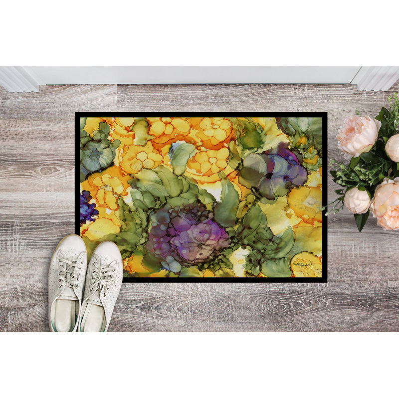 Westerfeld Non-Slip Floral Outdoor Doormat, Rectangle 2' x 3'