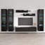 Aubrea 120" Modern Floating Wall Mounted Entertainment Centre with 16-Colour LED Lighting, High Gloss Finish-667782831