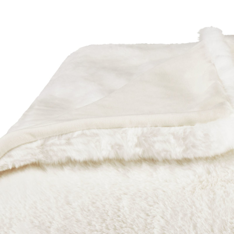 Jeté en fausse fourrure Vera Wang Lapin, Blanc