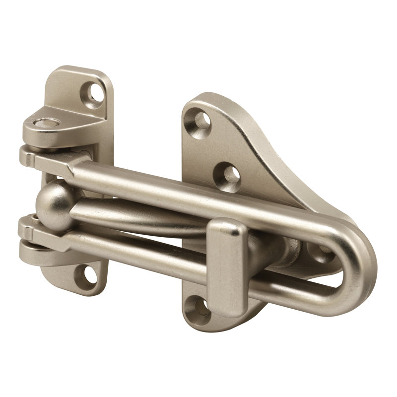 Barrière de porte battante avec serrure auxiliaire de haute sécurité Prime-Line (paquet simple), Nickel satiné