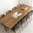 Nordic Minimalist Rectangular Dining Table Oak Solid Wood Top Metal Base Dining Table-101106434
