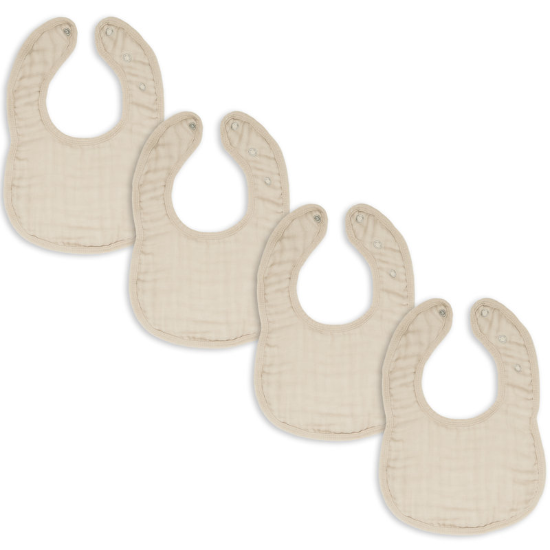 Comfy Cubs Muslin Bibs for Babies - Feeding, Drool and Teething Bib with Adjustable Snaps, Sand