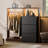 Dresser With Led Lighting & Charging Station + Clothes Rack Combo, 3-Drawer Closet Organizer With Hanging Rod & Side Hooks – Perfect For Bedroom, Entryway, Apartment, Or Small Space Storage-307024809
