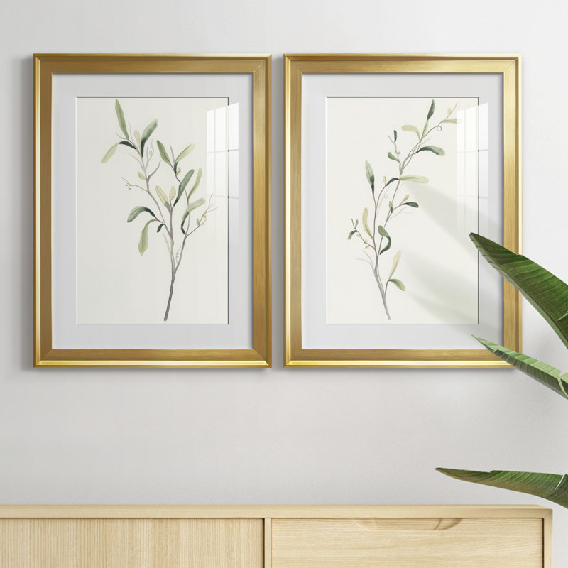 «Spindle Sprig III», reproduction encadrée de qualité supérieure - prête à être accrochée, Cadre doré
