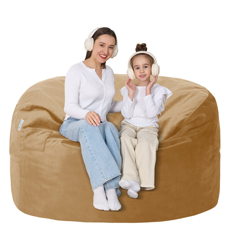 Fauteuil à billes pré-rempli en mousse viscoélastique, Rouge, H 19 po x l 73 po x P 73 po