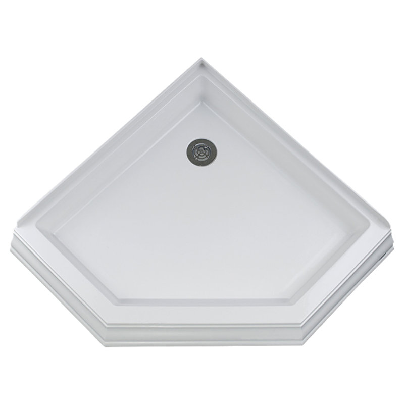 Base de douche à seuil simple 38 po x 38 po néo-angle Town Square, Lin