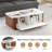 39.4" Modern Fluted Storage Coffee Table with Faux Marble Top-1690271214