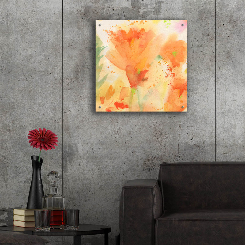 «Windblown Poppies # 2» par Sheila Golden, H 24 po x l 24 po