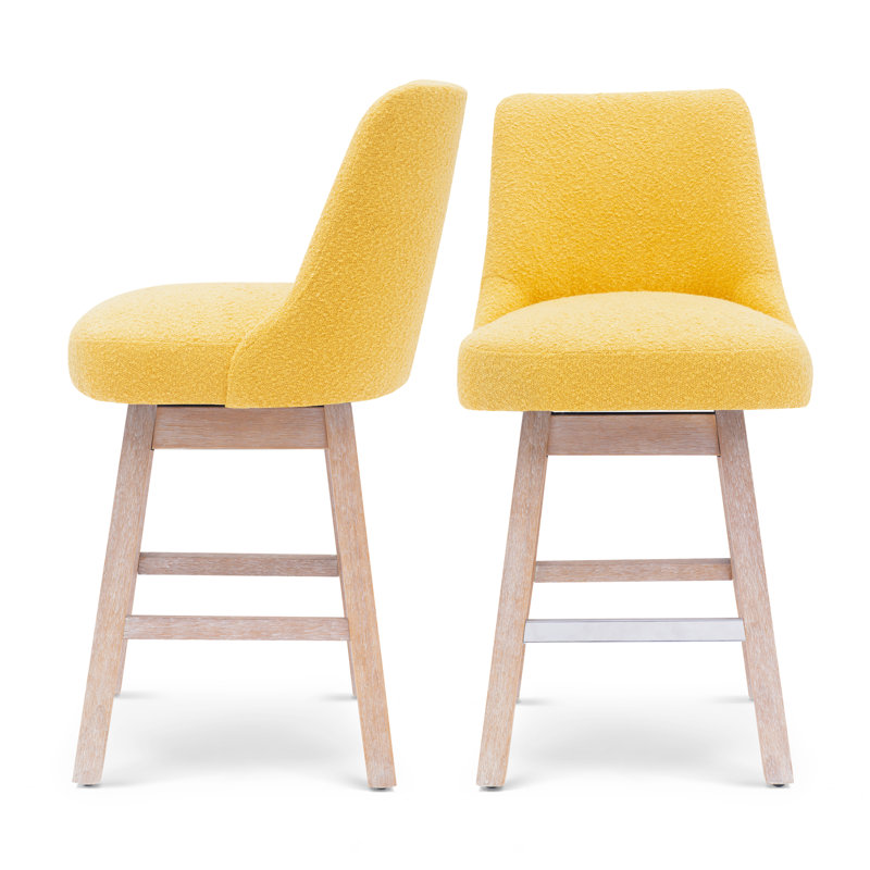 Tabouret de comptoir pivotant 26 po Breann, Jaune