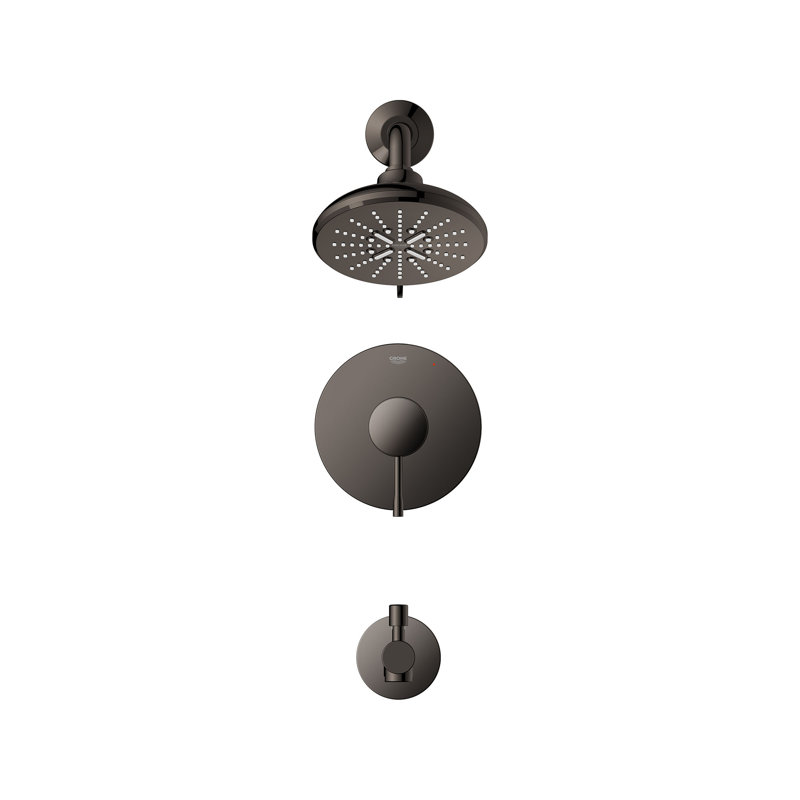 Essence Tub & Shower Faucet with Rough-in Valve, Hard Graphite