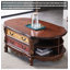 Table basse vintage en bois massif peint-110928970