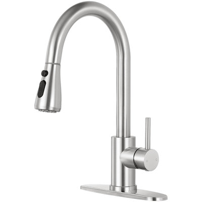 Robinet de cuisine à poignée simple avec deux modes de sortie d'eau rétractable