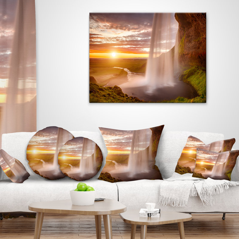 Coussin décoratif cascade au coucher du soleil Schafer
