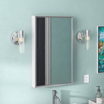 Lablanc 16'' W 26'' H Recessed Frameless Medicine Cabinet Mirror 6 Adjustable