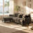 Urban Ins 109.4" W x 67.3" D x 35" H Dark Gray Boucle Convertible 3-Seater Sectional Sofa with Ottoman-1174135217-1174135230-1174135216