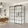 Puente 64" W x 78" H Rectangle Single Sliding Shower Enclosure in Matte Black