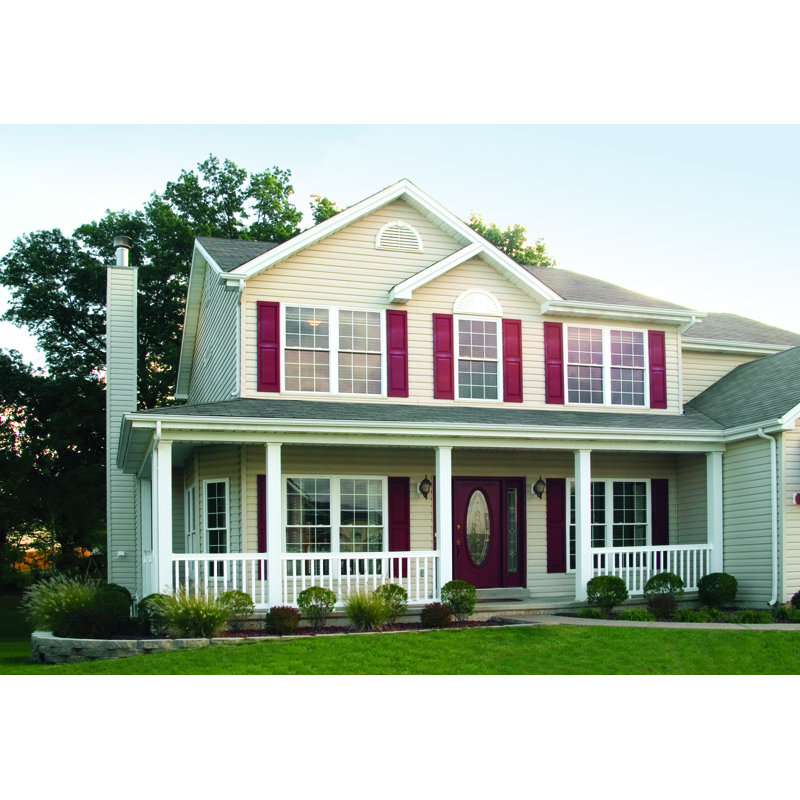 Mid-America Vinyl, Custom Two Equal Panels, Raised Panel Shutters, w/Installation Shutter-Lok's