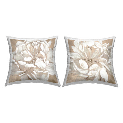 Coussin décoratif imprimé Blush Flower Bloom par Carol Robinson (ensemble de 2)