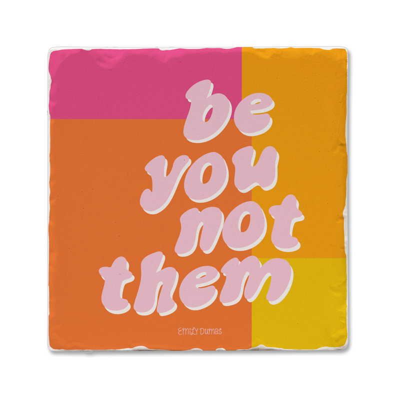 Paquet de 4 sous-verres à carreaux débordants Thirstystone Be You Not Them