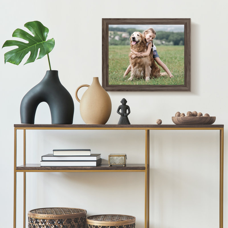 16x20 Graywash Large Wall Frame with Rustic Scoop Profile
