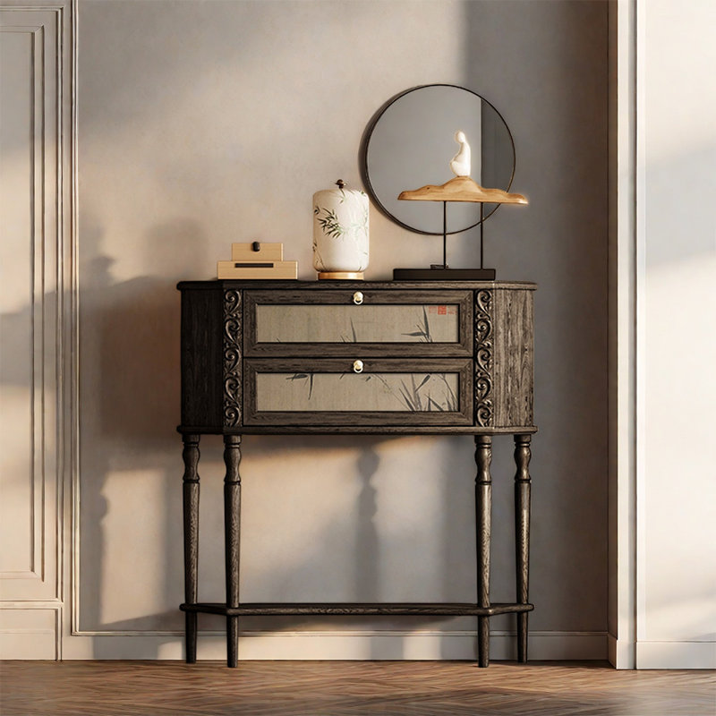 Armoire de rangement en bois avec deux tiroirs