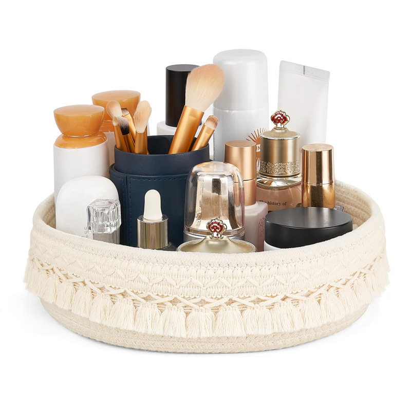 Organisateur de maquillage et de parfum, paniers de rangement de bureau pour cosmétiques, lotions pour soins de la peau, huiles essentielles, dortoir, (brun)