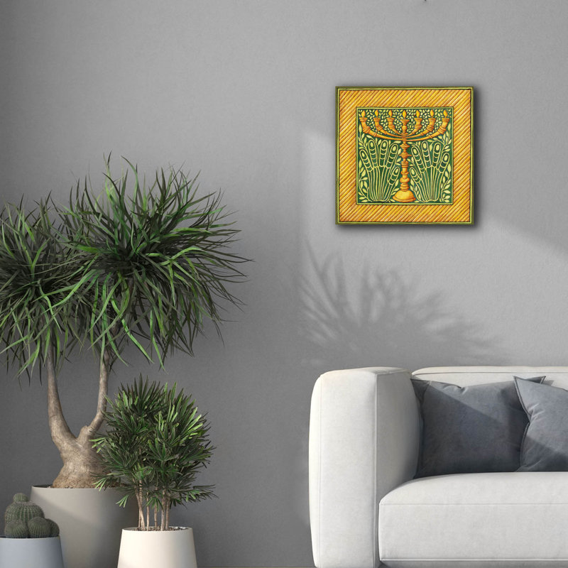 Art mural sur toile Epic Graffiti «Candelabra With Hands» par Andrea Strongwater, H 18 po x l 18 po x P 0,75 po