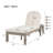 Premium Acacia Wood Outdoor Chaise Lounge, 5-Position Adjustable Arched Backrest Recliner for Poolside, Backyard, Deck & Lawn-606100653-606100562